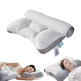 Cloud Nest Down Pillow&comma; Ergonomic Nuzzle Pillows for Neck Pain Relief Side Sleeper&comma; Memory Foam Cervical Support Comfort Goose Down Pillows &lpar;Grey&rpar;