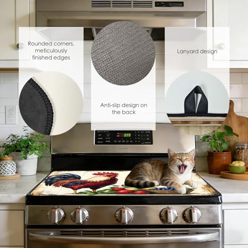 Image of Nuxovilar Rooster Fruit Stove Cover Diatomaceous Earth 28.65x20.47 In