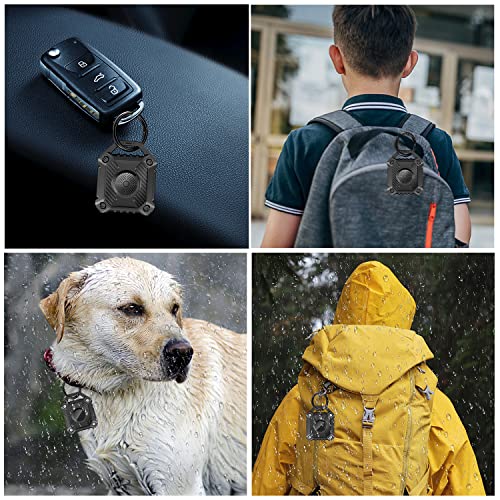 ONEONTA für Airtag Anhänger - Airtag Schlüsselanhänger - Airtag Hülle Wasserdicht - Air Tages Anhänger für Apple - Airtag Halter Hund, Robust TPU, Schwarz
