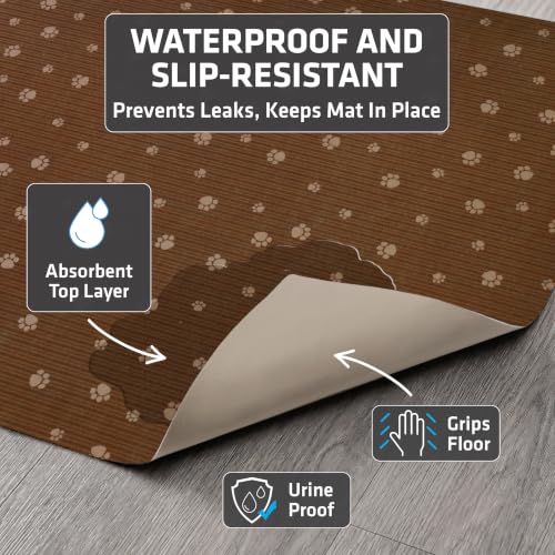 Image of Drymate XL Original Cat Litter Mat, Contains Mess from Box, Protects Floors, Urine-Proof, Machine Washable, Soft on Kitty Paws, Absorbent, Waterproof (USA Made, Recycled Content)(28 inchx36 inch)(BrownTanPaw)