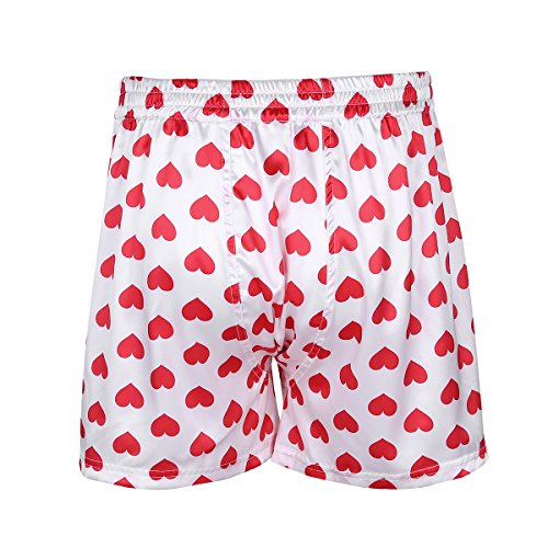 renvena Mens Silk Boxer Briefs Love Heart Print Trunks Bottoms Sports Underwear Beach Shorts4