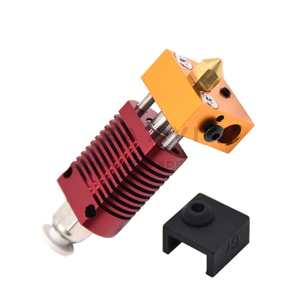 Fwrccmj Only 1Pc Cr10 Hotend 3D Printer Mk8 Assembled Extruder Heater Blockfull Metal Hotend Kit/Fit For Cr-10 / Cr10/Cr10s/Ender2/Ender3/Ender 5 Printers(0.2Mm)