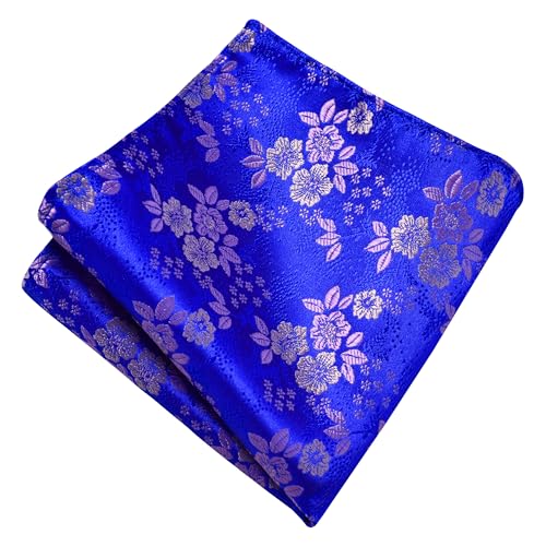 Image of GUSLESON 3.15 inch（8cm） Mens Floral Tie and Lapel Pin Necktie Hankerchief Cufflinks Set for Men