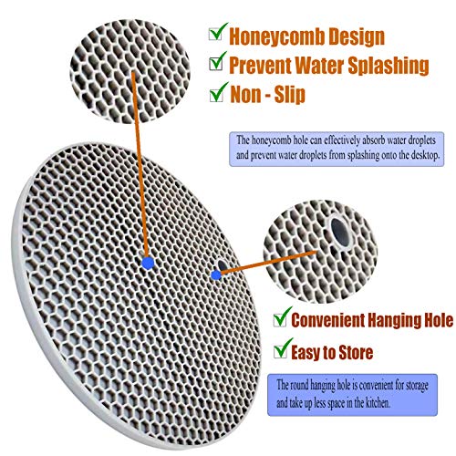 5 Pcs Extra Thick Silicone Trivets Pot Holder And Oven Mitts,Trivets For Hot Dish,Nonslip Insulation Honeycomb Rubber Hot Pads For Countertop,Multi-Purpose,Flexible Mats Heat Resistant Potholders,Grey #TOP1