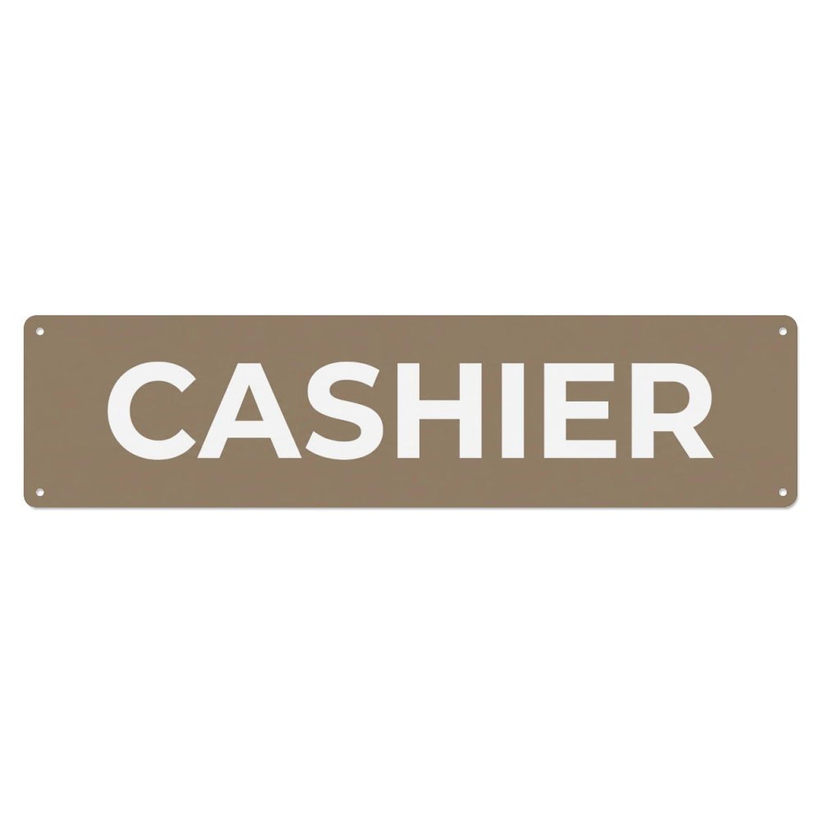 Cashier Payment Processing Station Metal Tin Sign
