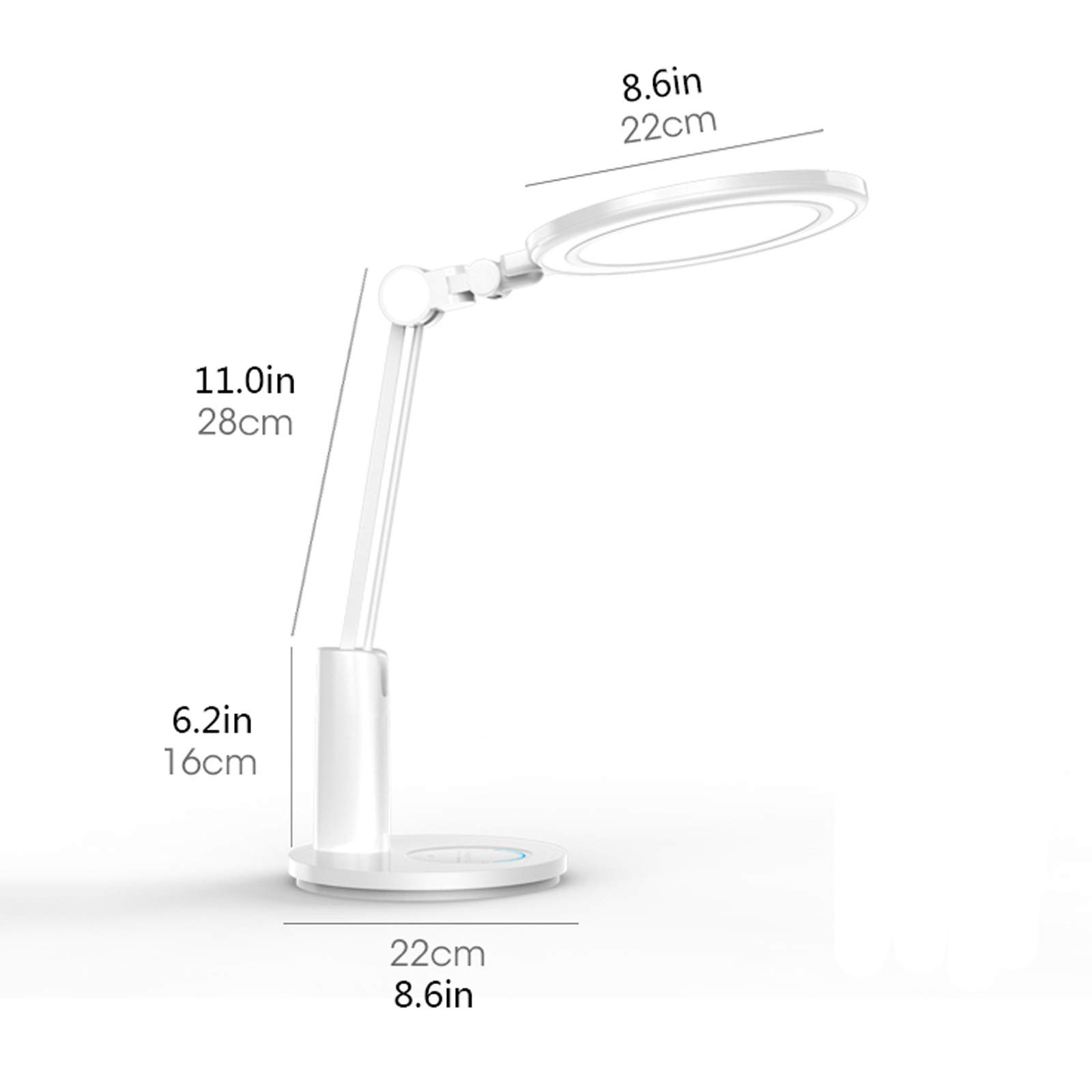 Lámpara Escritorio LED Lámpara de escritorio de 18W LED con 216 cuentas de lámparas de espectro completo Lámpara de oficina regulable con toque / Temporizador Función Modernas lámparas de escritorio i
