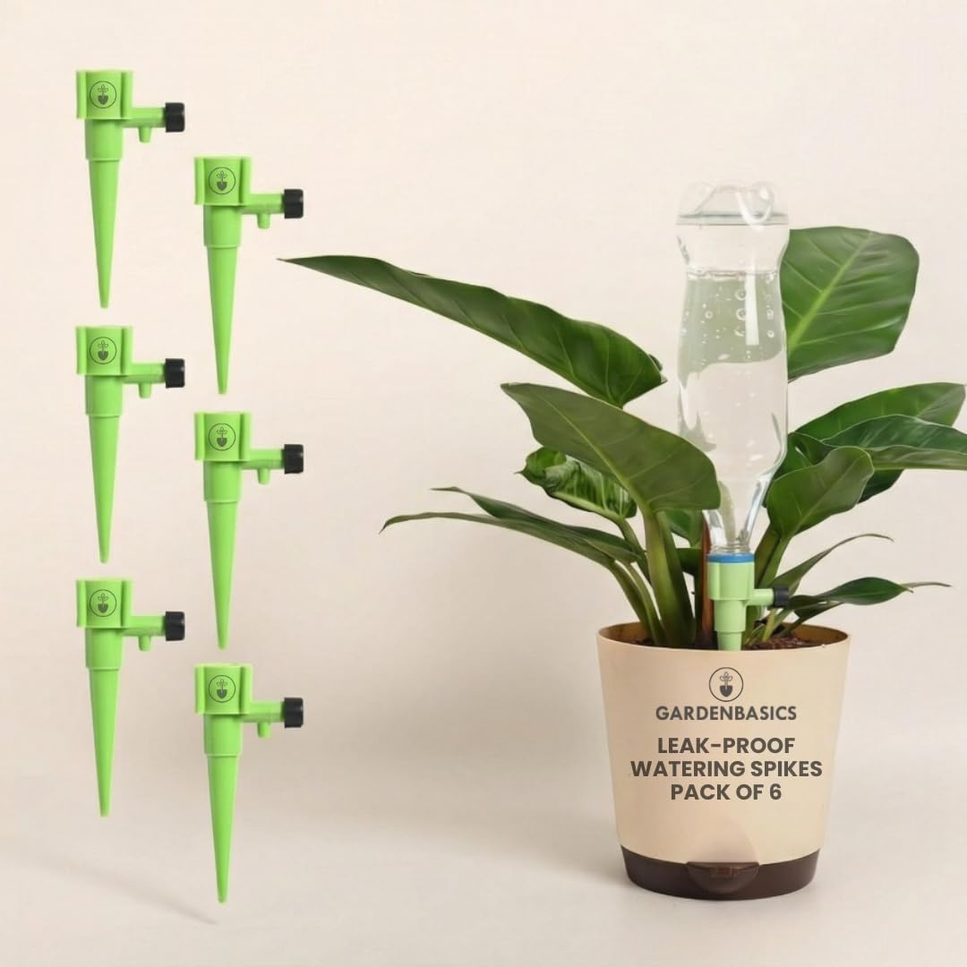 Self Watering Spikes for Plants – Pack of 6 | No Leakage Guarantee | Adjustable Drip Irrigation Kit for Indoor & Outdoor Plants | Perfect for Vacation & Busy Gardeners (GREEN)-image-42
