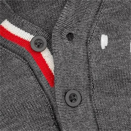 Kids V-Neck Knit Cardigan Sweater Toddler Button Down Striped Sleeve Knitted Outerwear Boys Girls School Fall Uniform3