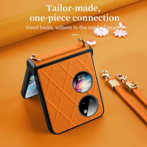 Coque Huawei P50 Pocket antichoc fine, étui à rabat avec sangle verte - 3