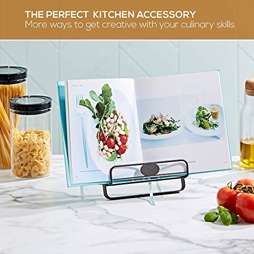 Metal Cookbook Holder Stand Regal Trunk & Co, Adjustable & Foldable Recipe Book Holder, Decorative Cookbook Stand For Kitchen Counter, Cook Book Holder Open For Reading Hands Free For Her Or Him #TOP6