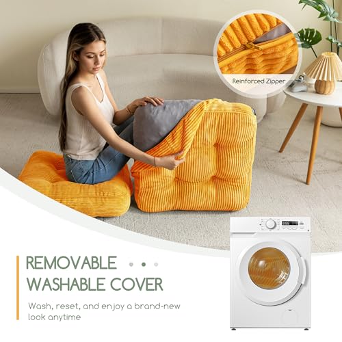 image for HIGOGOGO Washable Floor Pillow Cushion for Adults, Meditation Cushion 