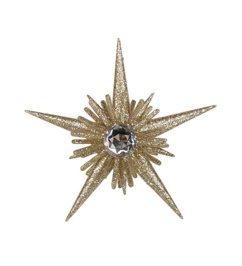 Gisela Graham Gold Pale 3-D Star W Diamante Dec