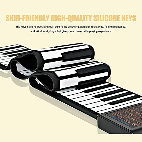 JTYX Roll Up Piano 88 Touches avec Haut-Parleur numérique Bluetooth Piano Clavier Portable électronique Hand Roll Piano Rechargeable Pliant Piano Enfants Jouets Instrument de Musique - Les Beatles, Paul McCartney, John Lennon, RIngo Starr, George Harrison JTYX Roll Up Piano 88 Touches avec Haut-Parleur numérique Bluetooth Piano Clavier Portable électronique Hand Roll Piano Rechargeable Pliant Piano Enfants Jouets Instrument de Musique – Image 4