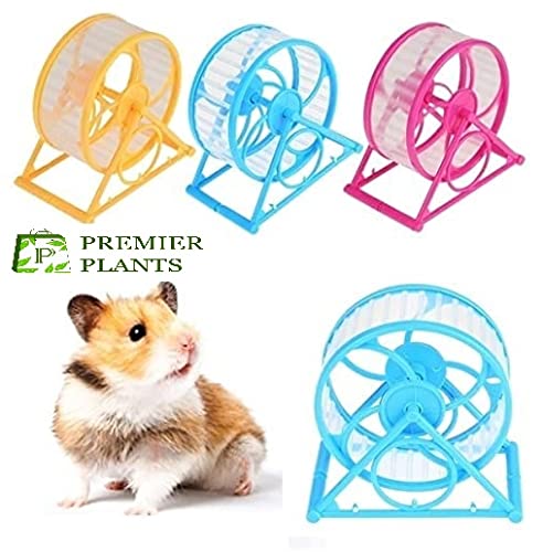 PREMIER PLANTS 12.5 cm Jumbo Running Cum Jogging Cum Exercise Wheel for Hamster/Dwarf/Gerbil/Mice/Mouse Random Colour - 1 Piece (Semi Covered) (Hamster Wheel) 1