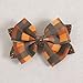 Glitter Happy Fall Orange Buffalo Plaid Ribbon Bows Hair Clips 4'' for Girls Kids Turftan Brown Checkered Hair Bow Alligator Barrettes Autumn Wreath Thanksgiving Decor Accessories Gift
