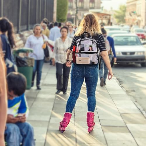 Image of Clear Backpack for Stadium Events, 12x12x6 Small Clear Plastic Bag with Reinforced Straps for Game Security Festival Concert