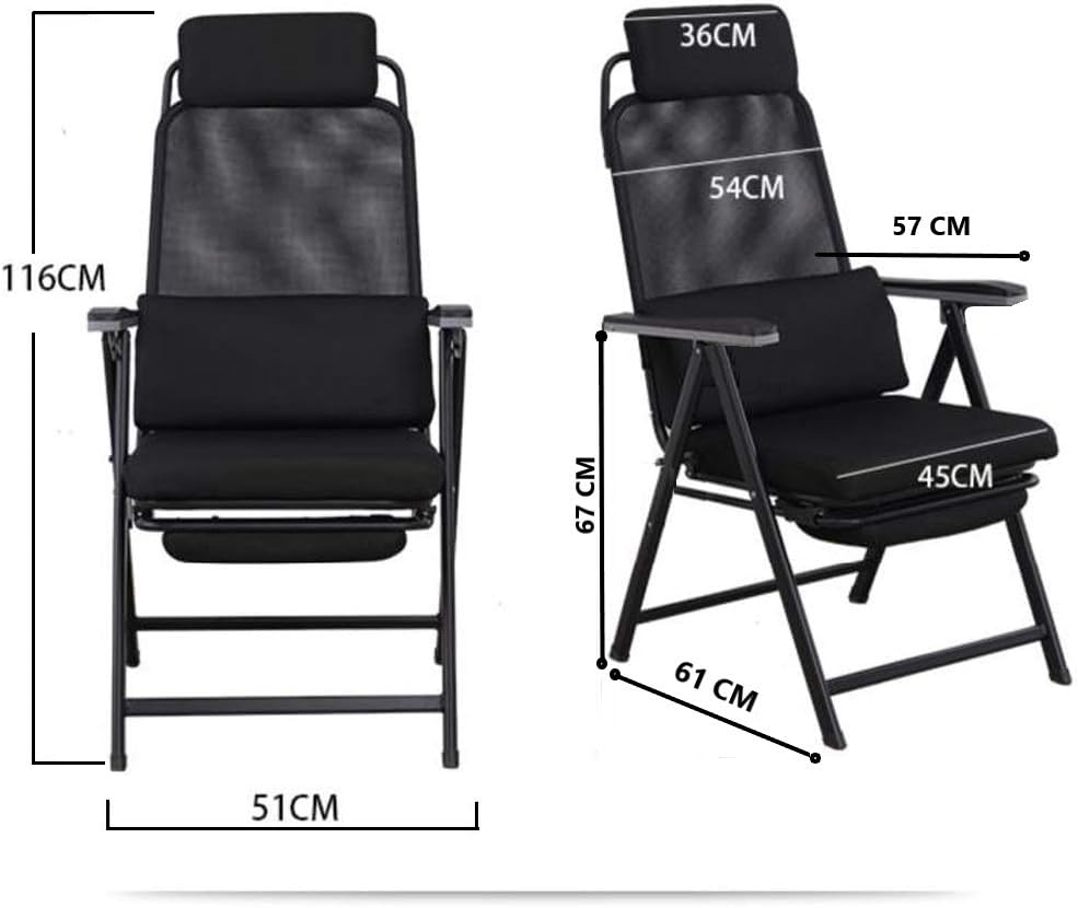 Inditradition Zero Gravity Relax Recliner Chair, Durable Metal Frame with Mesh Fabric & Cushion Seat, Upto 170° Recline with Leg Support (116x51 cm, Black)