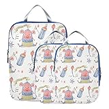 BESONDER: Super leichtes und hochwertiges Polyestergewebe mit starken Reißverschlüssen ohne zusätzliches Gewicht zu Ihrem Koffer hinzuzufügen. Verschiedene Größen der Packwürfel eignen sich für verschiedene Kleidung, Accessoires und andere Dinge.