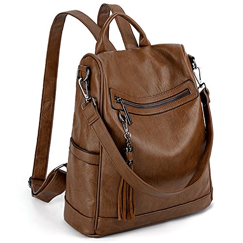 UTO Bolso Mochila Antirrobo de Mujer Cuero Sintético Convertible de Hombro Bandolera