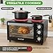 NutriChef 30 Quart Kitchen Convection Oven & 2 Burner Cooker - 1500 Watt Oven - 7 Cook Functions Rotisserie, Cook, Bake, Broil & More - Includes Baking Tray, Skewers & Handles - 19.6 x 16.0 x 13.5 IN