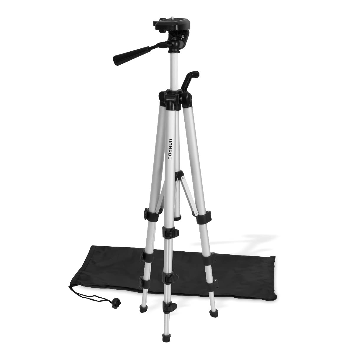 VONROC Trípode para Herramientas de medición 37-110cm - Trípode - Universal ¼ - Trípode para construcción - Trípode para láser - Incluye Bolsa de Almacenamiento