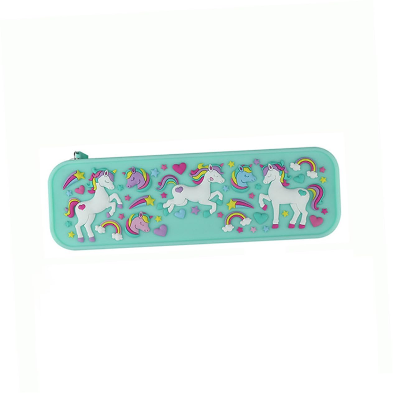 NUOBESTY 2pièces Trousse à Crayons Licorne Silicone Trousse Multifonctionnelle Étanche pour Filles Et Garçons Rangement Pratique pour Fournitures Scolaires Et Accessoires