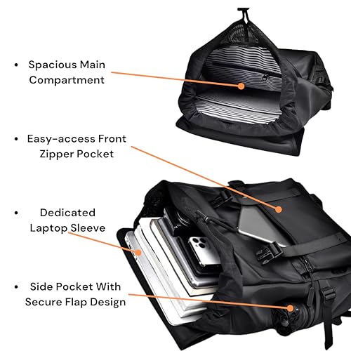 Image of Impack 30L Business Laptop Backpack | Waterproof Unisex Travel Bag | Large Capacity 15.6 inch Laptop Bag with Multiple Compartments | Stylish Office College Backpack for Men & Women
