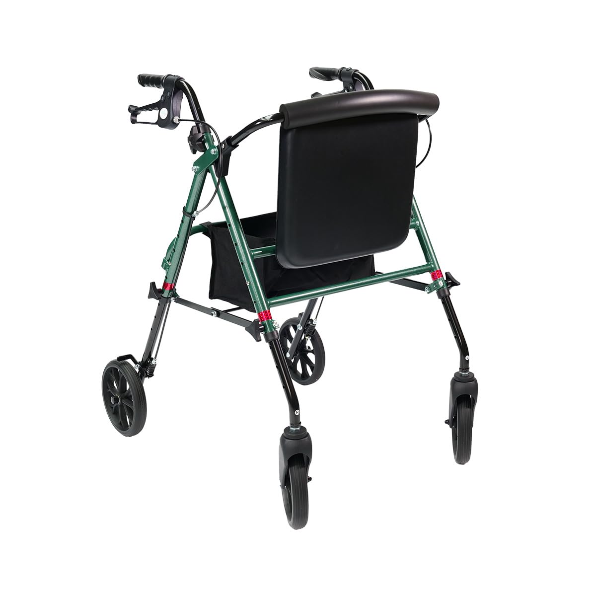Rollator Standard - Anthrazit grün - faltbar und leicht mit Sitz - Aluminiumgestell - Nylontasche