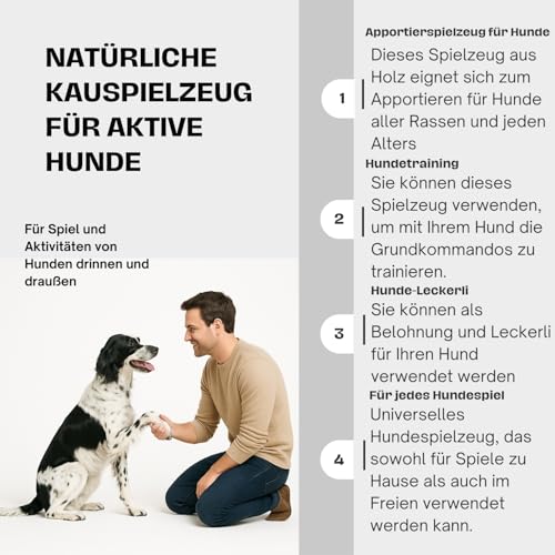 Olivenholz Kauknochen für Hunde – Kauholz & Hundespielzeug - Zahnpflege & langlebige Beschäftigung - Größe L (250–400g), Holzknochen - 2er Pack
