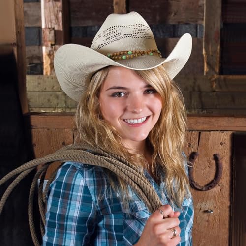 Image of Cowboy Hat Bands for Men Women, Leather Hatbands Belt for Cowboy /Western /Fedora /Cowgirl Hats