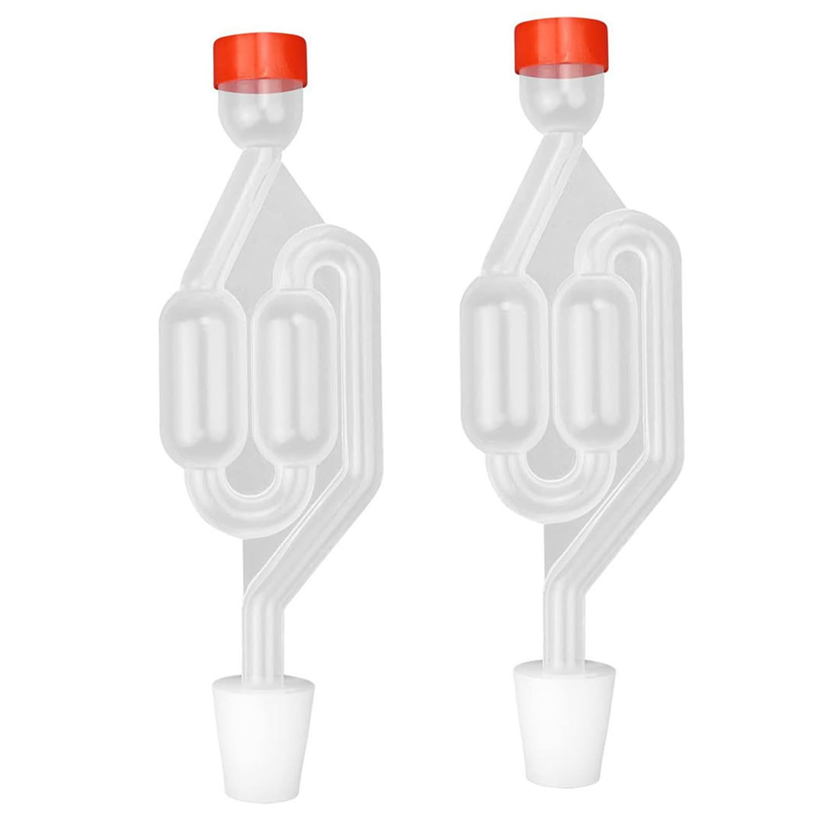 VBSYUYQ 2 Pack Fermentation Airlocks with Silicone Bungs, Food Grade Plastic Bubbler Airlock Kit, 30mm Bung Size for Wine, Cider, Mead, Kombucha, Sauerkraut Home Brewing Fermentation