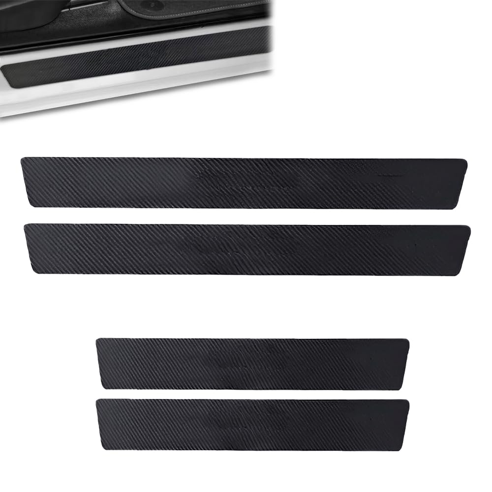 Kidoca 4Pcs Car Door Carbon Fibre Sill Edge Anti-Scratch Guard Protector Accessories For Ford | Datsun | Jeep | Mg | Chevrolet | Jaguar | Citroen | Nissan