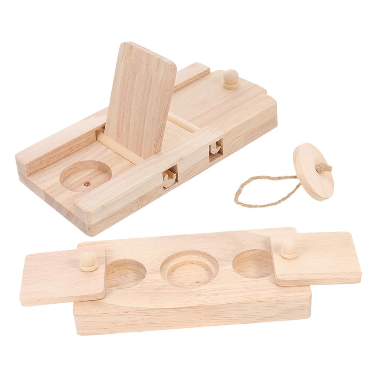 Sosoport Jouet Hamster en Bois pour Explorer et S’Amuser, Lot de 2 Pièces | Cache Friandises, Activité Ludique, pour Hamster, Explorations en Cage, Bois , Réduit L’ennui Stress
