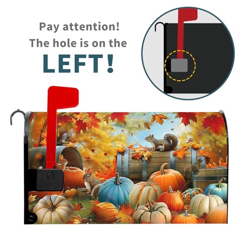 Image of Fall Mailbox Covers Magnetic Standard Size 18 X 21 Inch Thanksgiving Pumpkin Mailbox Cover Autumn Sunflower Mailbox Wraps Post Letter Box Cover Decoration Outdoor Garden Home Yard Outside