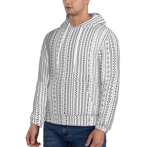 Sweat à capuche bohème homme à rayures et imprimé triangle - 5