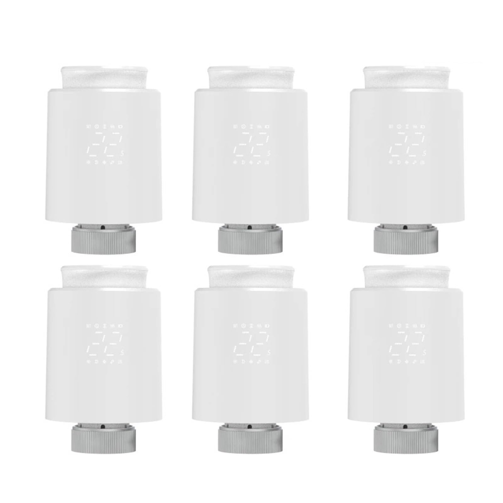 Smart Tuya Wifi/ZigBee3.0 Radiator Actuator TRV Programmable Thermostatic App Remote Temperature Controller(Wi-Fi 6PCS)