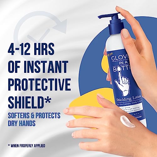 Gloves In A Bottle Working Hands Cream – Hypoallergenic Moisturizing Lotion for Severely Cracked Hands – Protective Hand Treatment for Workers, Nurses & More – 16 oz with Pump