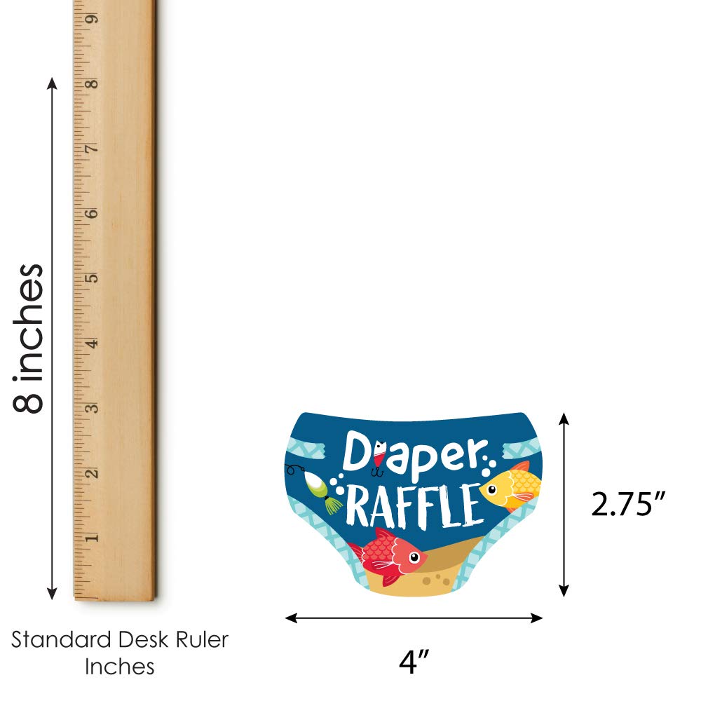 Fish Theme Raffle Box Snapklik.com : Big Dot Of Happiness Lets Go Fishing - Diaper Shaped ...