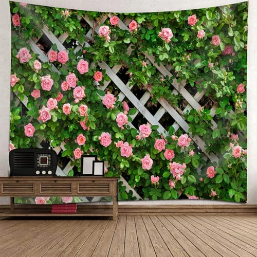 Tapisserie tenture aesthetic fleurs 3D decoration murale moderne 130x150cm