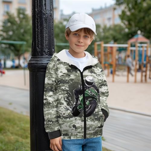 Boys Zip Up Hoodie Cozy Lightweight Kids Long Sleeve Hooded Athletic Sweatshirt for Sports and Daily Wear S-XL4