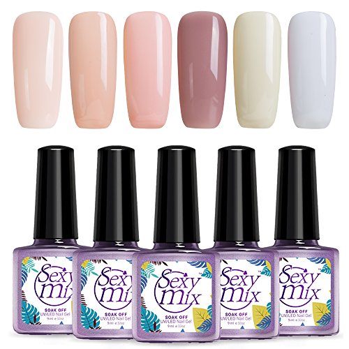 Sexy Mix Gel Nail Polish Set Soak Off UV LED Gel Polish Nude Series 6 Colors
