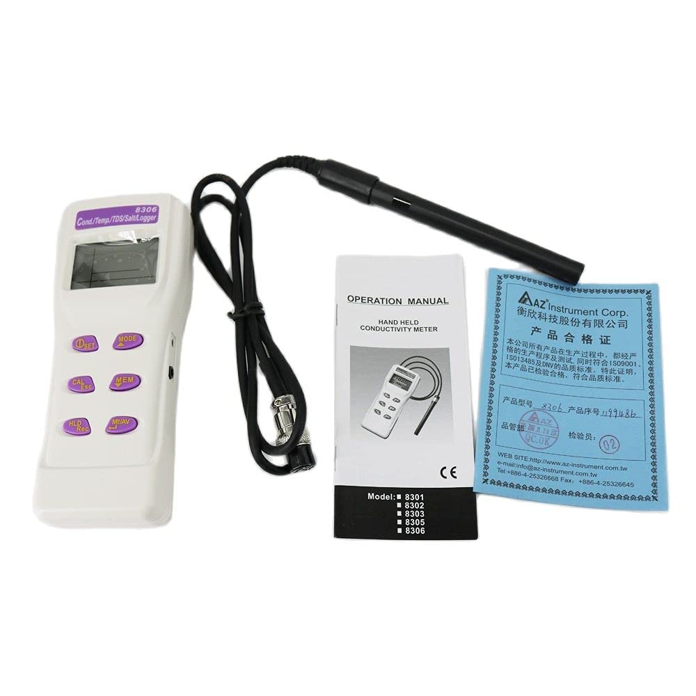 AZ8306 - Medidor digital de agua de conductividad eléctrica EC TDS medidor de salinidad