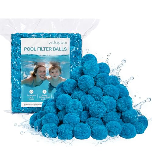 Vidapool 3.1 lbs Pool Filter Balls for Sand Filters, Reusable Blue Filter Media Balls for All Sand Filter Systems, Efficient & Lightweight Pool Sand Filter Balls, Replaces 100 lbs Pool Filter Sand