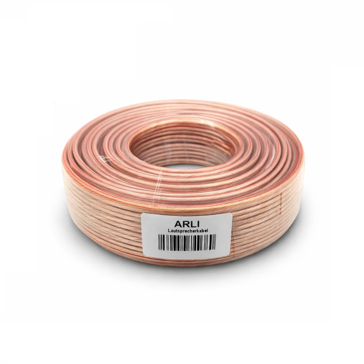 ARLI 50m Lautsprecherkabel transparent – 2x2,5 mm² CCA flexibel + Metermarkierung für HiFi Surround Auto Boxen 2 x 2,5 Lautsprecher Kabel