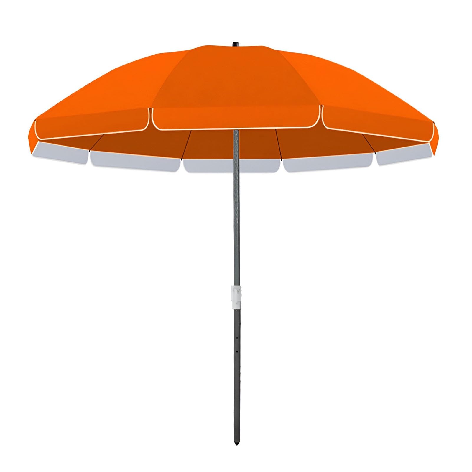Ombrellone da Spiaggia Regolabile in Altezza con Protezione Solare, Tessuto Impermeabile con Rivestimento Argentato, Ombrellone da Esterno Arancione