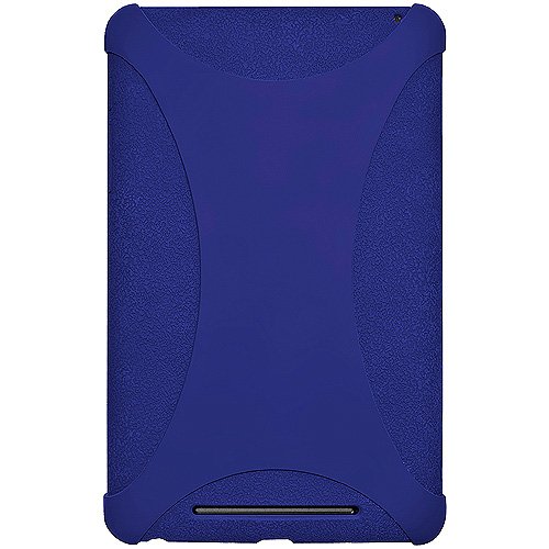 Amzer AMZ94384 Silicone Jelly Soft Skin Fit Case Cover for Asus Nexus 7, Google Nexus 7 - 1 Pack - Retail Packaging - Blue
