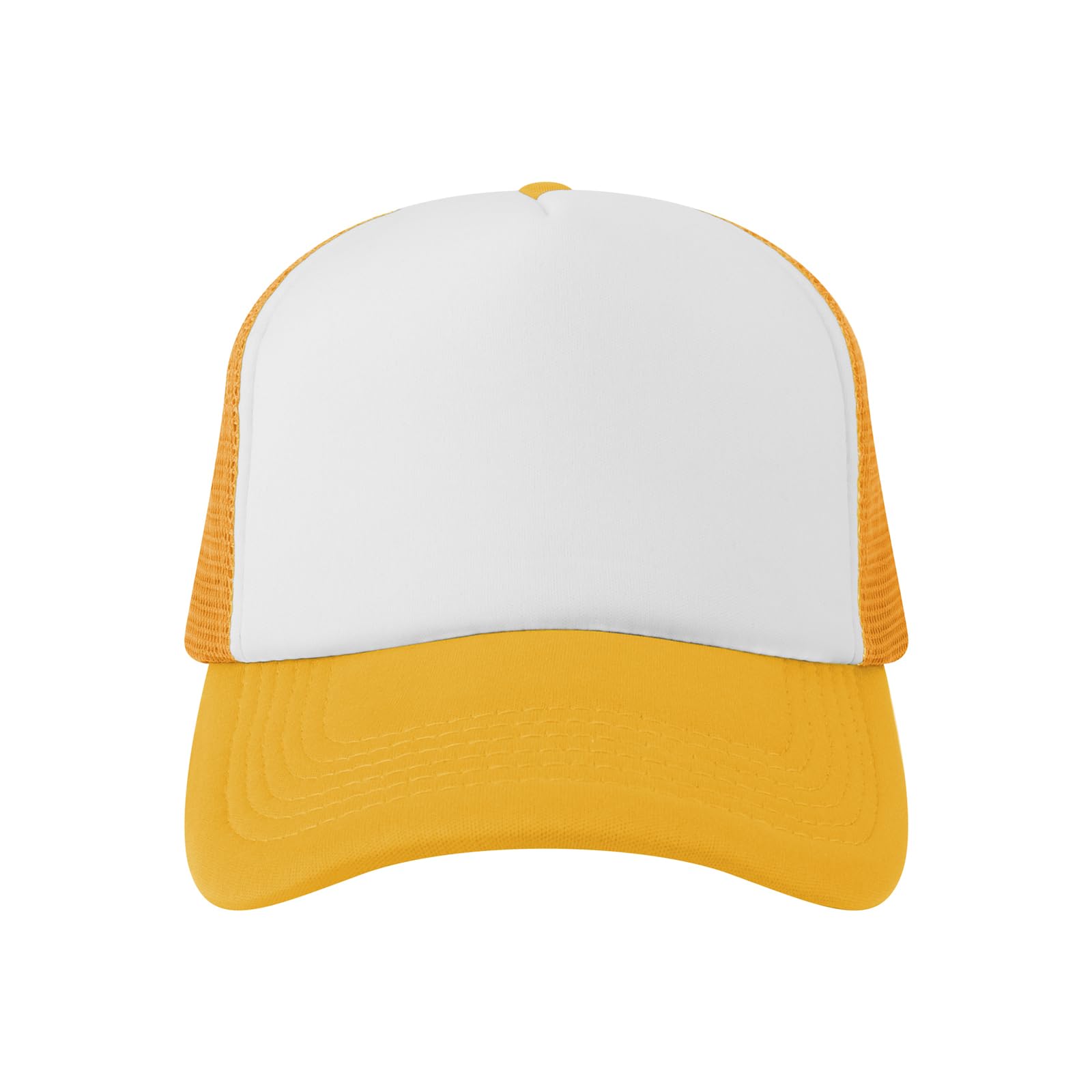 TOPTIE 5 Panel Foam Front Trucker Hat High Crown Mesh Back Snapback Cap