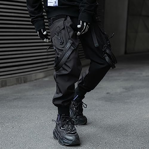 XYXIONGMAO Men's Techwear Japanese Streetwear Goth Black Cargo Jogger Fashion Tripp Pants3