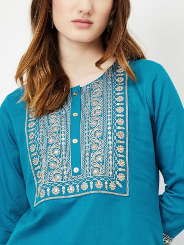 Image of Max Women's Cotton Blend Regular Fit Casual Kurta