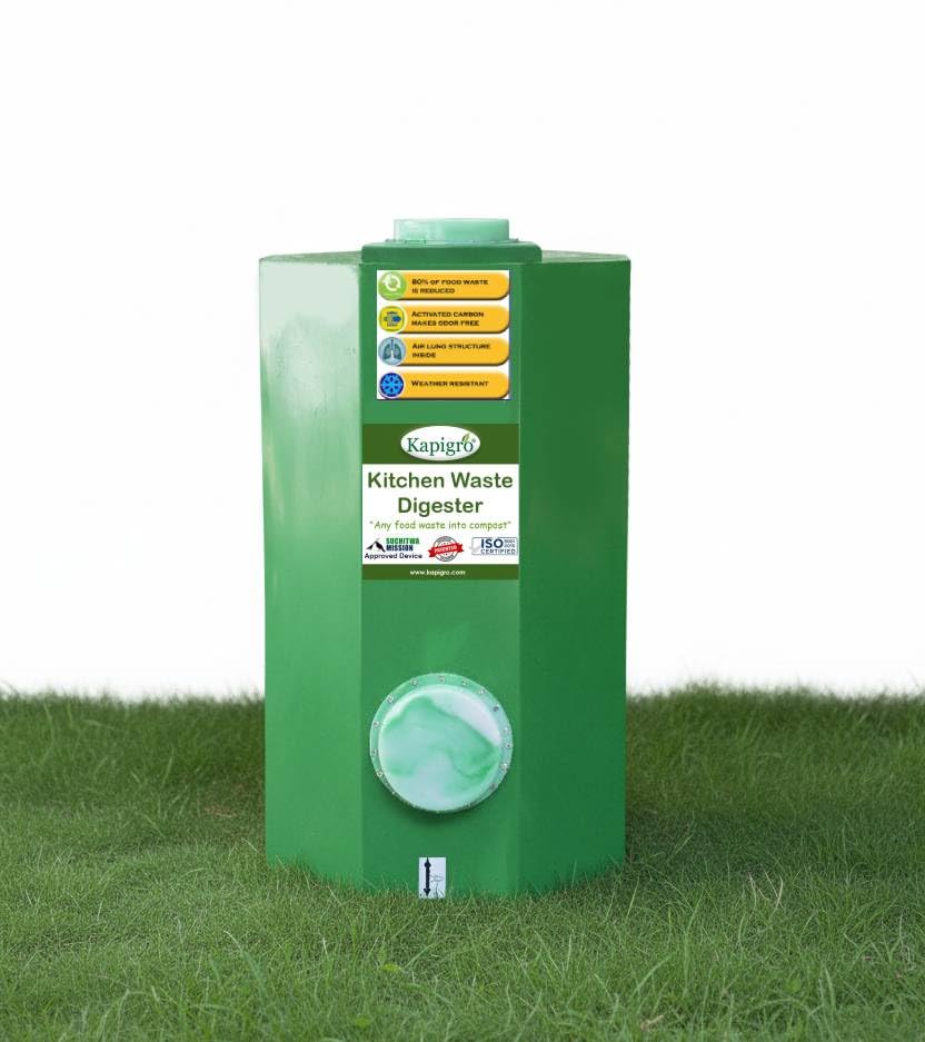 Image of Kitchen Waste Composter Bin 160 litres Outdoor | Large Compost Bin for Home | BSF Technology | Includes Compost Booster | Garden Waste Converter for 3-5 Member Families | Green